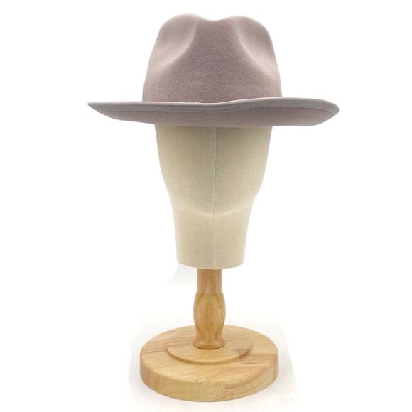 NWT Anthropologie Taupe Wool Fedora Hat Grosgrain Band Wide Brim One Size Womens main image 10